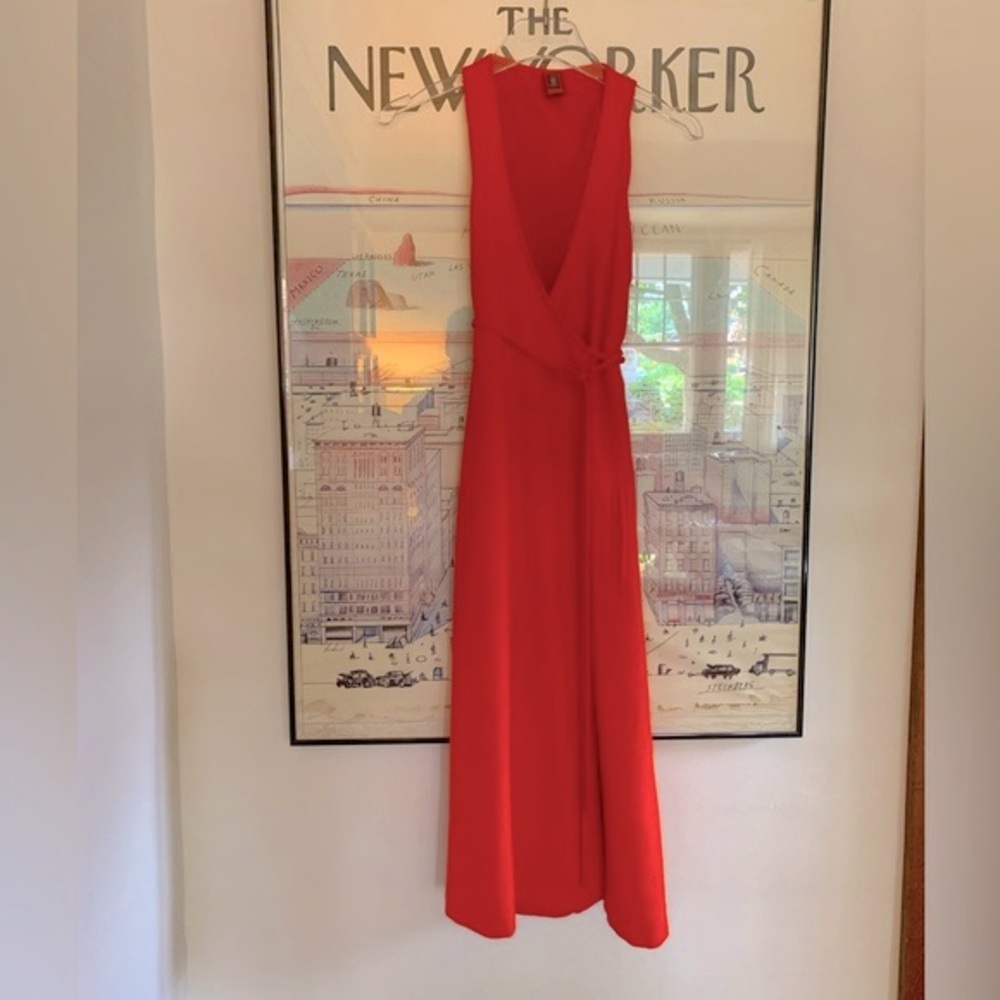 Anne Klein Orange Wrap Dress